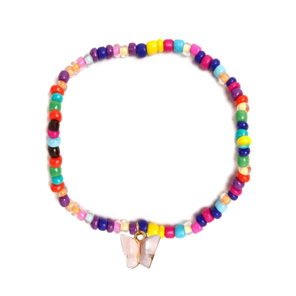 Ankelkæder Ankelarmbånd Kæde Barefoot Beach Foot smykker Farvelagt sommerfugl personlighed Color