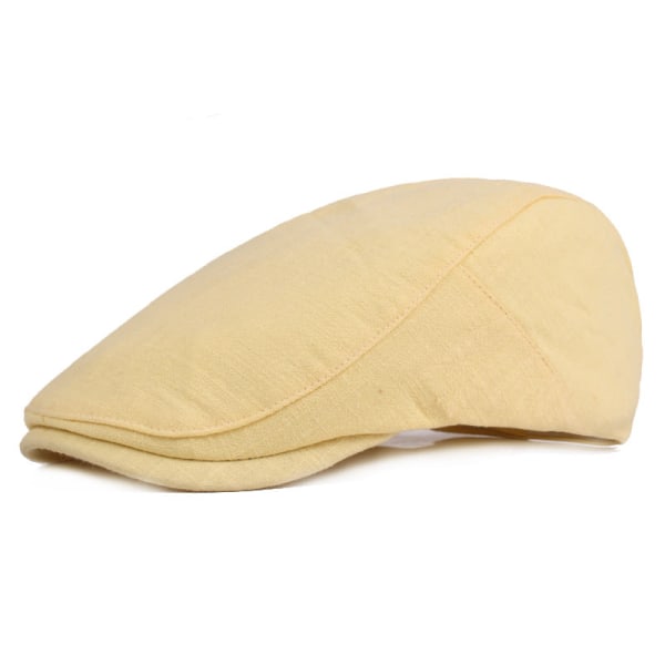 Baretterhat Monokrom Baskerhat til kvinder Advance Hatte Simple alt-matchende hat Mænds spidskatte Egg yellow Adjustable