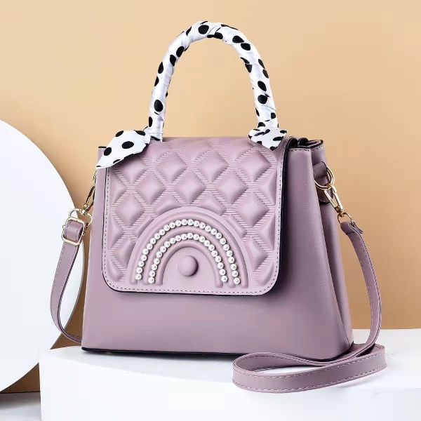 Kvinner Dame Håndveske Pearl Bag Stor kapasitet Casual Skulder Messenger Bag Pink
