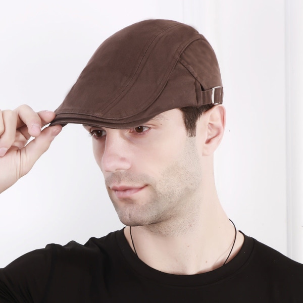 Barettihattu Puuvillainen cap Miesten Naisten Matka-aurinkohattu Retro Advance-hatut Taiteellinen nuorisohattu Gray Adjustable