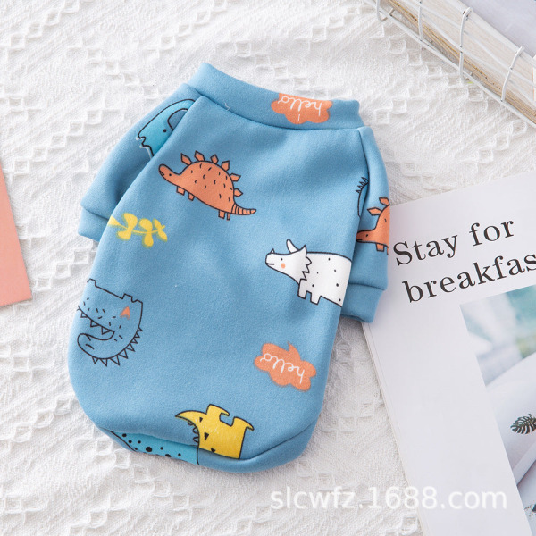 Lemmikkien vaatteet Sarjakuva Fleece Villapaita Koiran vaatteet Mukavat samettia blue animal Xs