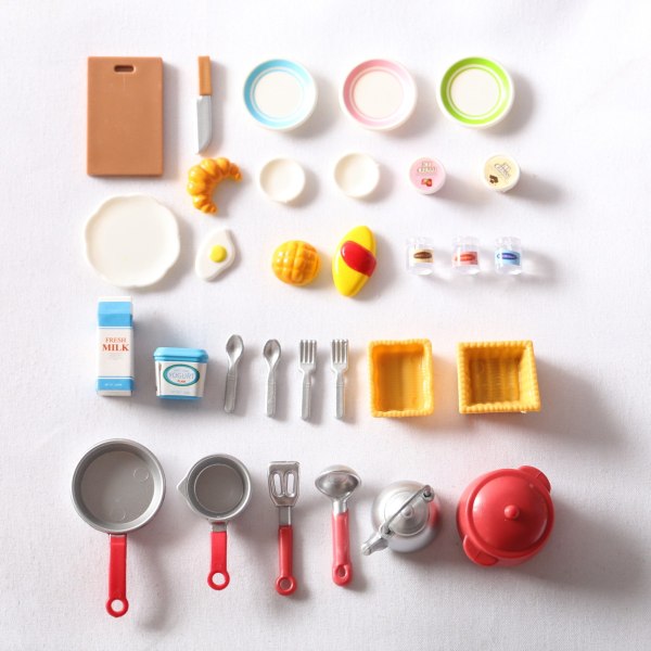 Pienoishuonekalut lelunuket talo tee-se-itse-sisustustarvikkeet mini 1:12 keittiöyhdistelmä 31-piece set