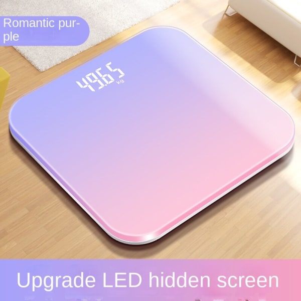 Kropsvægtsvægt Badeværelse rund hjørne Platform Digital Gradient Smart Electronic Home Small Sky purple LED USB