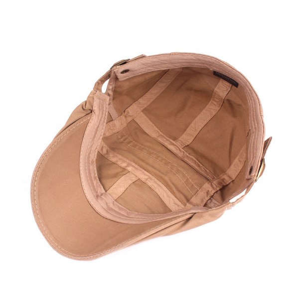 Barettihattu Taiteellinen cap Miesten puuvillainen baretti kevät- ja syyshattu Naisten hattu Beige Adjustable