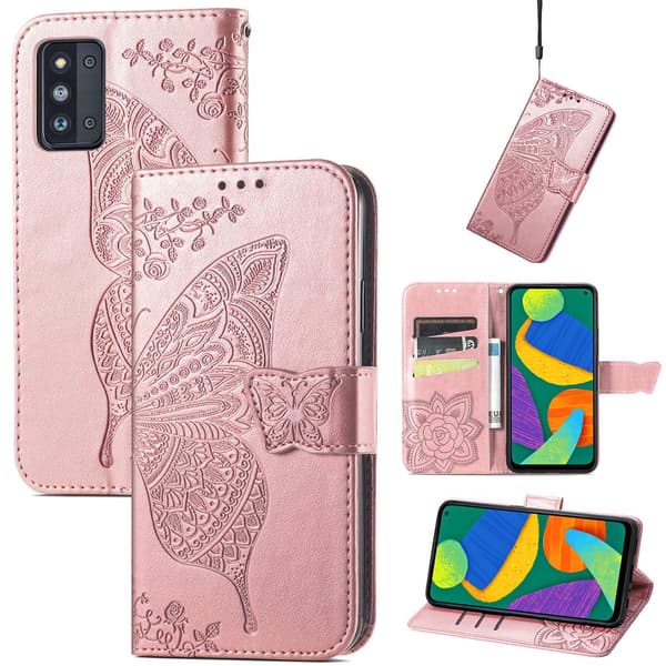 Fodral för Samsung A23 E Roséguld Flip präglat kortfack