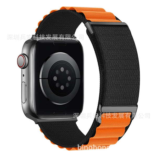 Kellon ranneke Apple Watch iWatch 38/40/41/42mm musta oranssilla