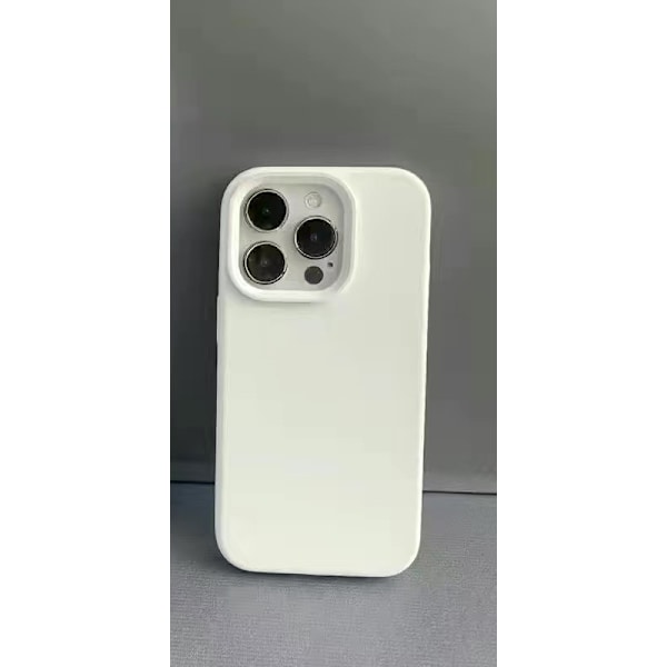 Etui til iPhone 17 Pro Pure White+ Solid Flydende Silikone Fuld Dækning