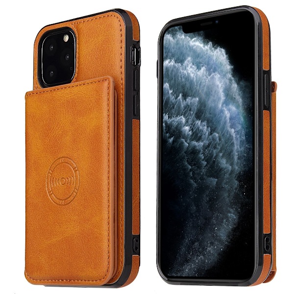 Etui til iPhone 14 Pro brun [CX magnetisk pung læder etui] kortholder anti fald