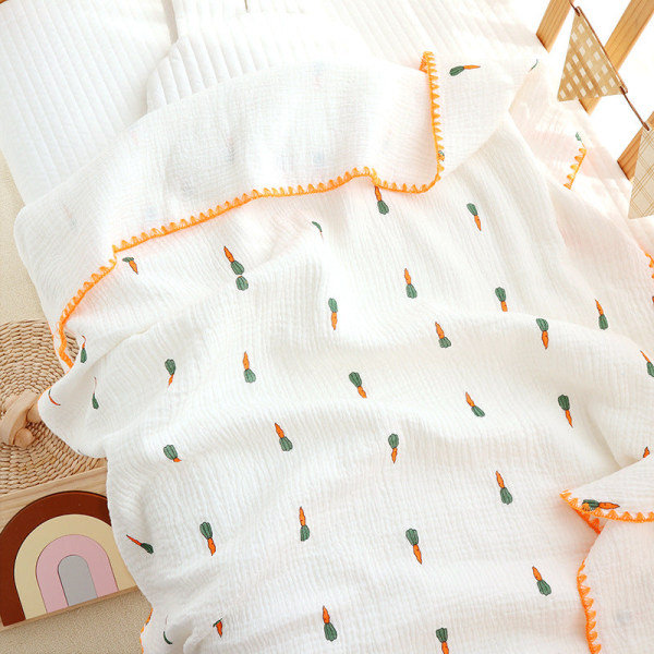 Baby badhandduk luftbart cover Babys filt vår och sommar bomullsgaze filt Yellow 110*110cm
