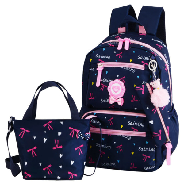 Kouluopiskelijareppu College Bookbag -matkalaukku Prinsessapuvun rasituksen vähentäminen Purple letter peach heart