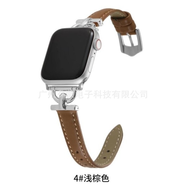 Klokkerem for Apple Watch iWatch 46mm 10. generasjon sølv/lysebrun