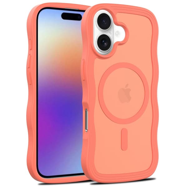 Fodral för iPhone 17 Pro Max Orange stor våg, hudkänsla, magnetisk, fallskydd, smutsresistent