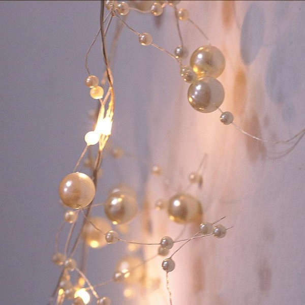 3M Pearl Light String Holiday Lampa AAA Batteri Drift Bröllop Trädgårdar Smycken Dekoration Like the picture 3M-10 leds