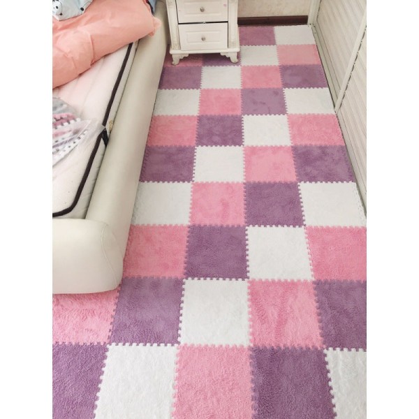 Matto Makuuhuoneen sängyn ääressä Tatami Lattiamatto Tikkauspeitto Vaahtomatto White pink purple 30*30*0.6CM