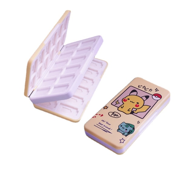 Til Nintendo Switch Lite Cassette Opbevaringsboks 48-Bit Cartoon Silikone Foring OLED Game Card Box Pikachu style