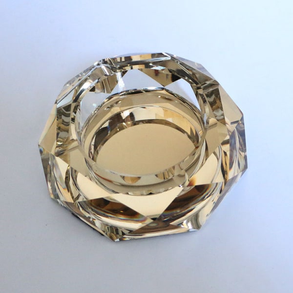 Tuhkakuppi Suuri kahdeksankulmainen kristallikaiverrettu lasi yrityksen lahjatuhkakuppi Black and Silver 25CM (unified finger outer diameter)