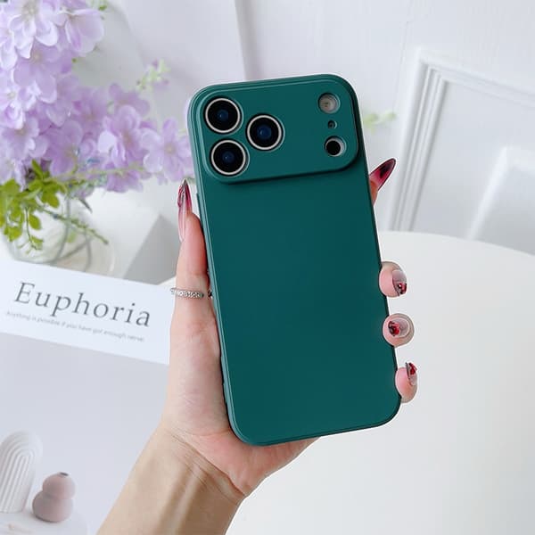 Kotelo iPhone 17 Cube Liquid Midnight Green Magic Cube Liquid Silicone Full Cover -puhelimelle