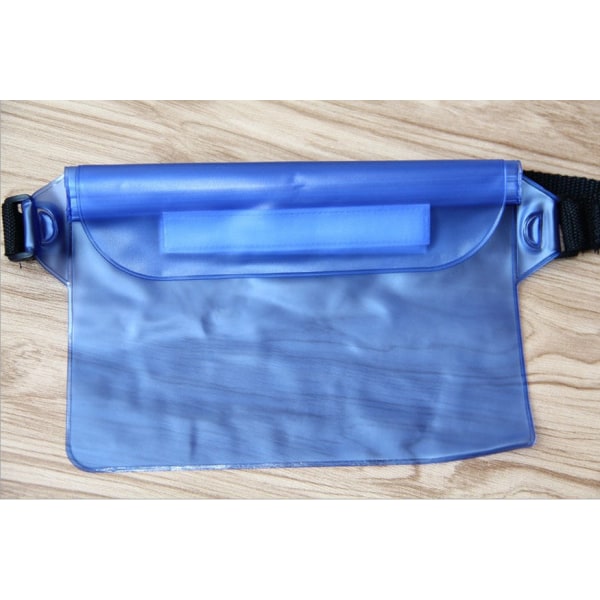 Fanny Pack Løbebælte Taljetaske Organizer Tre-lags forseglet vandtæt Dark Blue Average size