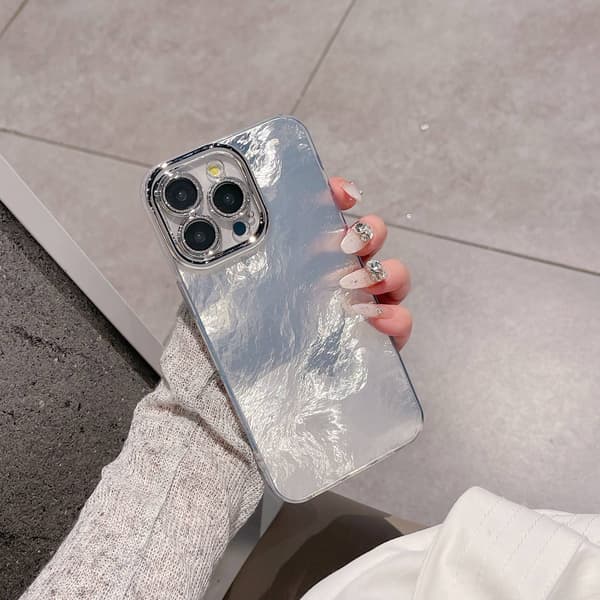 Deksel for iPhone 17 Pro xym glitterlinse tinnfoliemønster