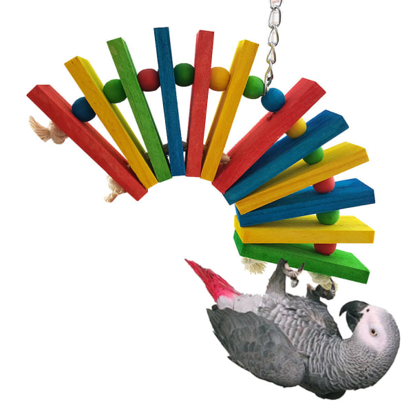 Trygge ikke-giftige fugleleker Papegøyefarge Treblokk Nibbling Toy Default Title