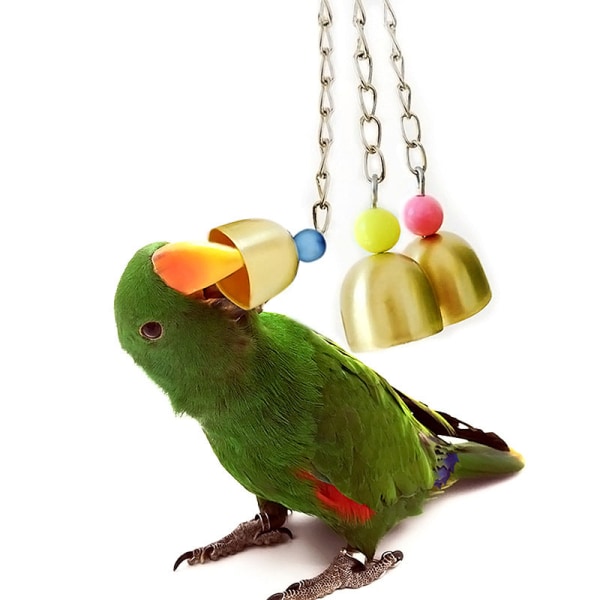 Trygge ikke-giftige fugleleker Stor, middels og liten papegøye med tre strenger kobberklokkestativ Default Title