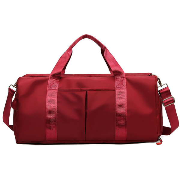 Simträningsväska för män Sportväska Trendig bärbar crossbody resväska Cylinderbasketväska Red