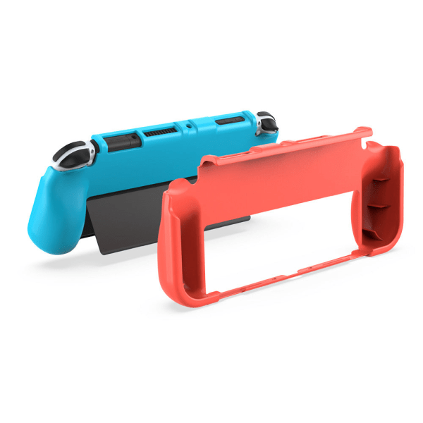 Switched Game Host TPU Protective Case OLED Host with Grip Protective Case Plug-in Base Blue