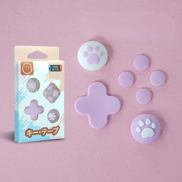 For Switch NS retningsnøkkel-klistremerke Fargerike klistremerker Cat's Paw Joy-Con-knapp-klistremerkehåndtak Pink and White