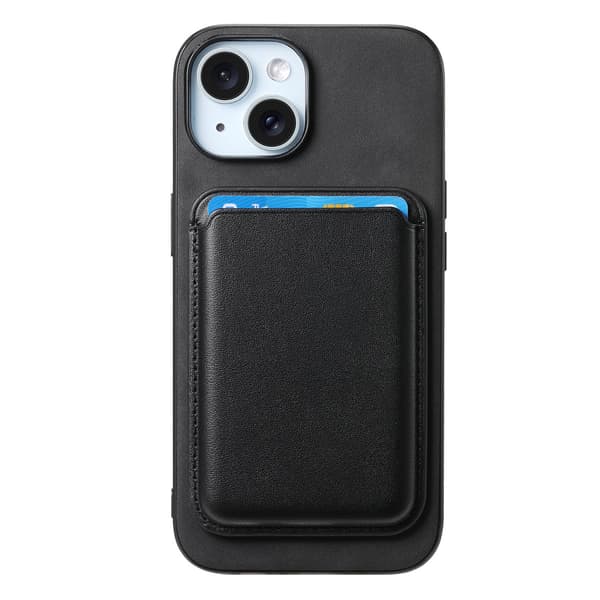 Etui til iPhone 14 svart kortholder magnetisk lær