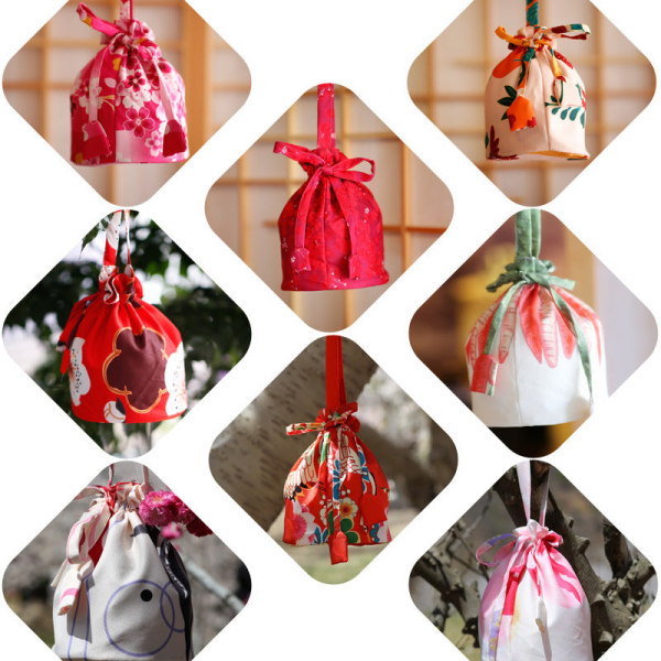 Håndveske Diverse Kimono-tilbehør Myntveske Håndveske Daglig snøring Makeup Oppbevaringsveske Rose pink cherry blossoms 15*20*17cm
