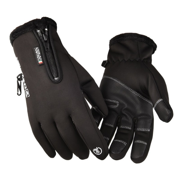 Kvinnor Män Cykelhandskar Full Finger Touch Screen Utomhus Vindtät Vattentät Varm bergsbestigning purple thickened XXL