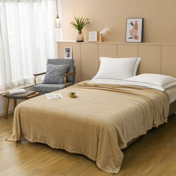 Tynt dekketeppe Flanell Coral Fleece Barneteppe Studenthybel Blund Klimaanlegg Sofateppe Lemon yellow 70*100cm