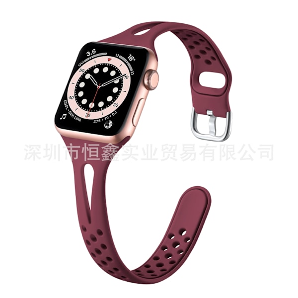 Klockarmband för Apple Watch iWatch 42/44/45MM one size vinröd