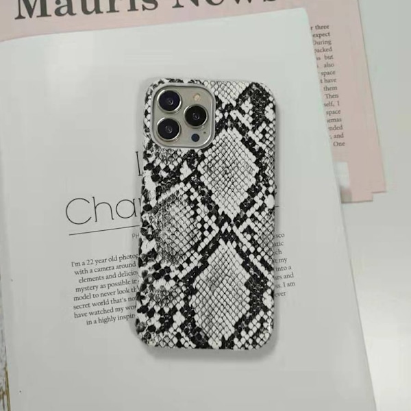 Etui til iPhone 17 Hvid Python Tekstur Halvt Cover
