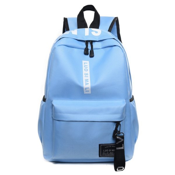 Kvinder pige rygsæk skuldertaske skoletaske Middle School Student Canvas College Style Large Capacity College Students' Blue 45*28*14cm