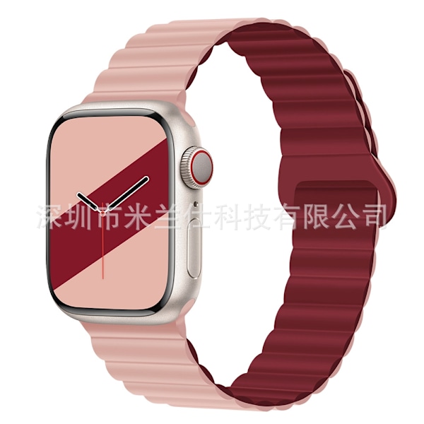 Kellon ranneke Apple Watch iWatch 38/40/41/42mm-S10 41 Porsche pinkki viininpunaisella