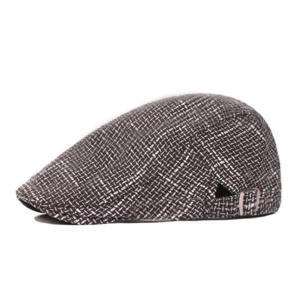 Beret lue Bomull og lin Vår Høst Peaked Cap for middelaldrende og eldre Advance Hats Men Beret Black Adjustable