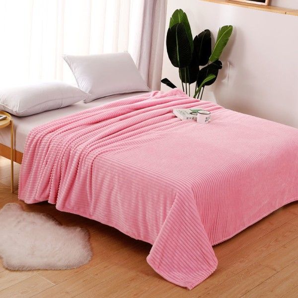 Four Seasons Blanket Tykkede Flanell Vinterlur Enkelt Sofa Blanketark Pink 180*200cm
