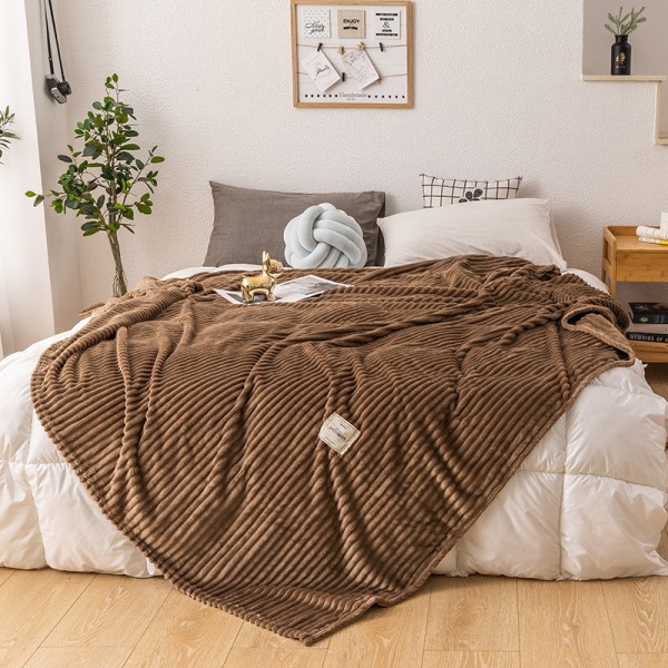 Magic Fleece Varmt Teppe Flanell Tykt Teppe Coral Fleece Teppe Melkefiber Elite coffee 150*200cm