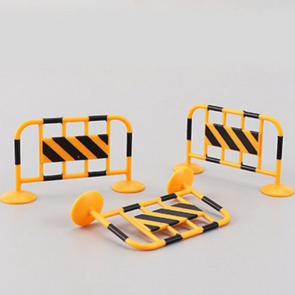 1st Miniatyrmöbler Leksak Doll House DIY Dekoration Tillbehör Mini Outdoor Highway Orange iron fence