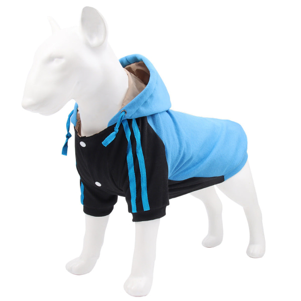 Kæledyrstøj Efterår Vinter Hunde Hættetrøje Små og mellemstore Hunde Stribet sweater Blue M