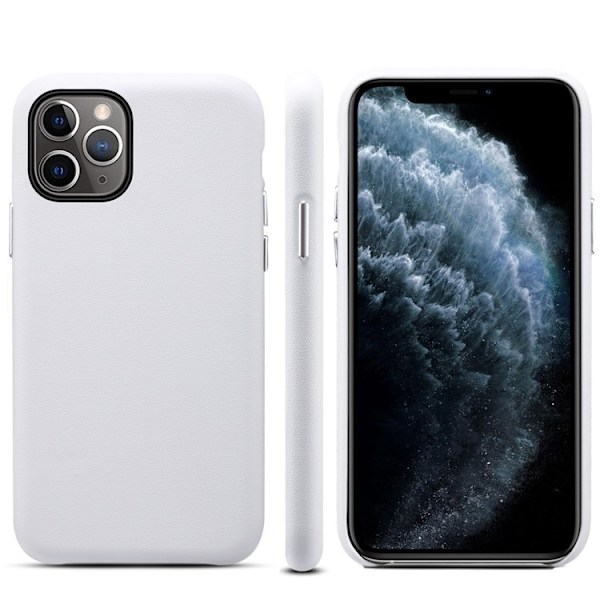 Skal för iPhone 13 Pro vitt lammmönster anti-fall tunt slitstarkt läder