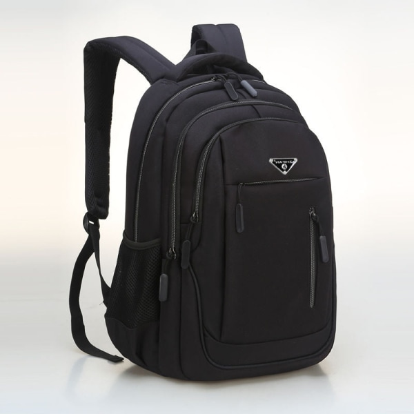 Skoleelev ryggsekk College Bookbag Reiseveske Stor kapasitet Oppladbar USB Business Computer Black 18 inches