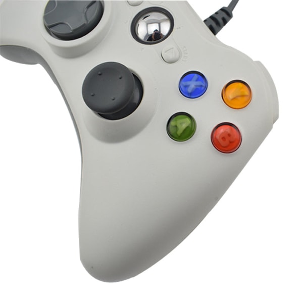 Til Xbox 360 Håndtag på Wired Game Console USB Wired Computer Gamepad PC Gamepad White (PC)