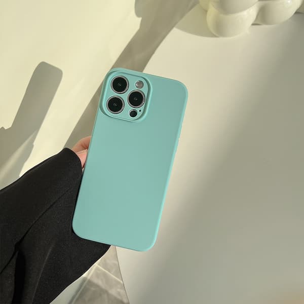 Etui til iPhone 17 Pro Isblå Flytende Silikon Ensfarget
