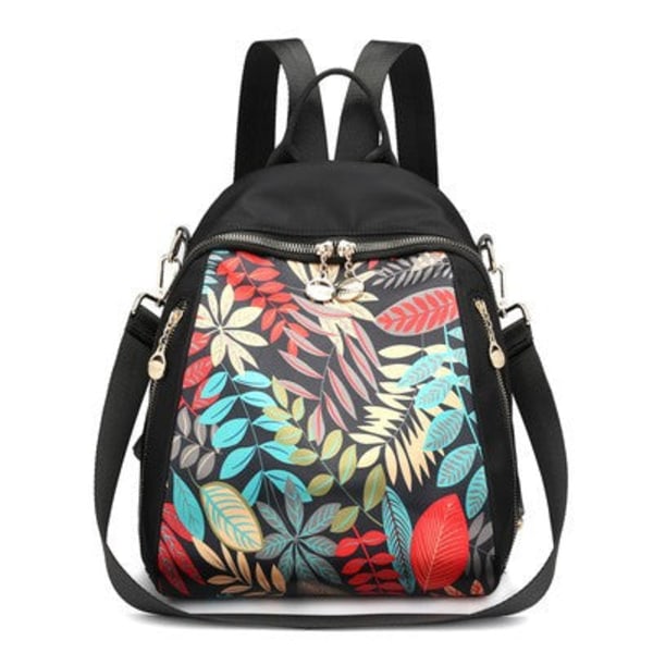 Flower Bag Skulder Crossbody Handbag All-Match Fashion Bag Multi-Pocket Ryggsekk Colored leaves
