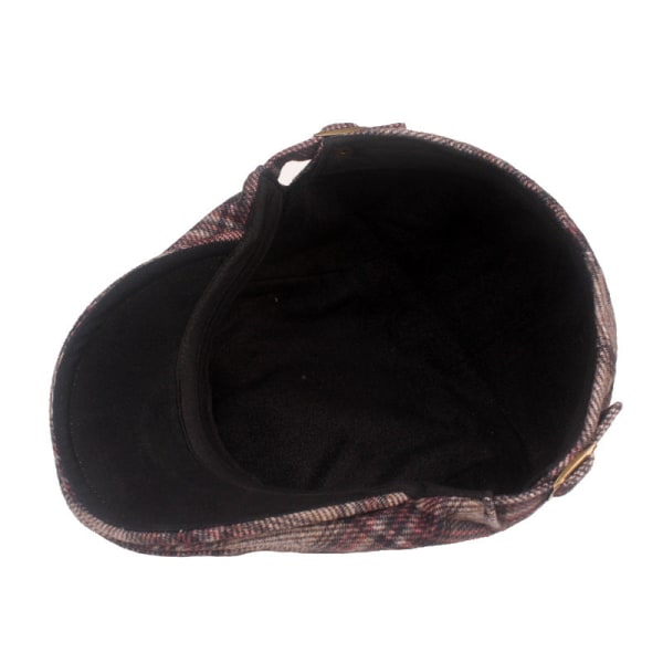 Baskerhat Vinter fortykket ternet klud Toppet kasket Mænd Kvinder Britisk stil Casual Baretter Kunstnerisk Ungdomshat Red Adjustable