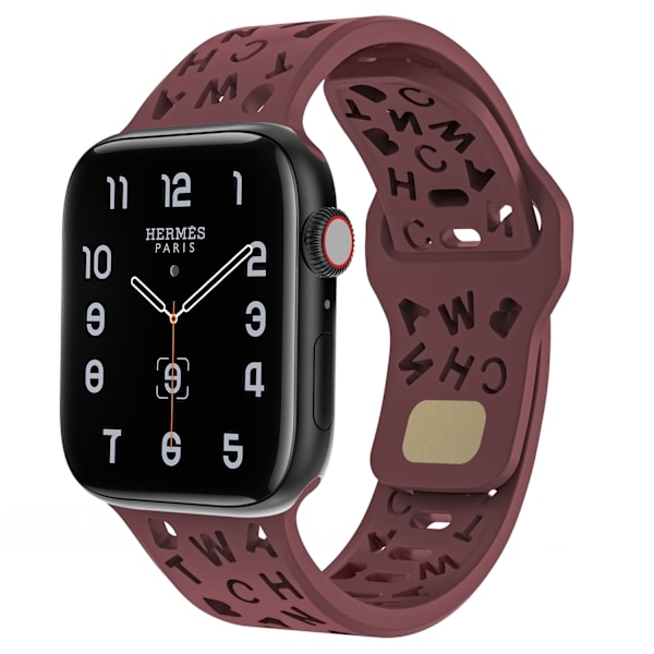 Klockarmband för Apple Watch iWatch 42/44/45/49/46mm stor urtavla mörkröd
