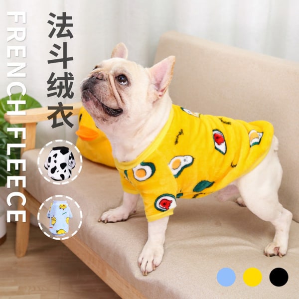 Lemmikkien vaatteet Keskikokoinen Koira Ranskanbulldogin pentu Koira Syksy Talvi Thermal Takki Bright yellow multiple m