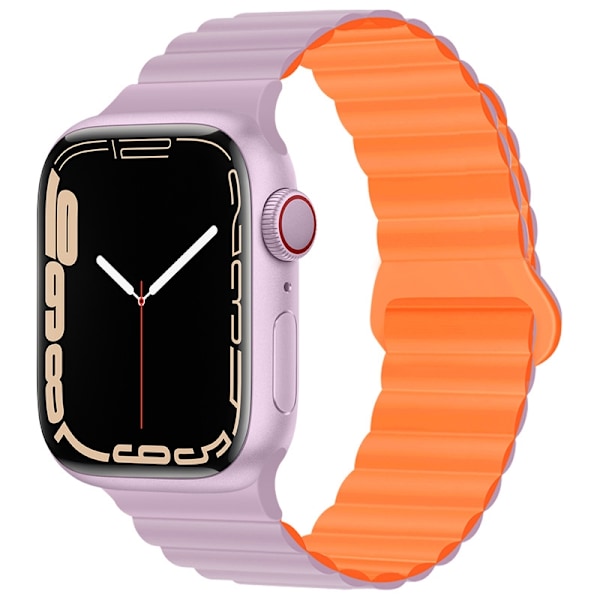 Klokkereim for Apple Watch iWatch 38/40/41/42mm Lys lilla med oransje